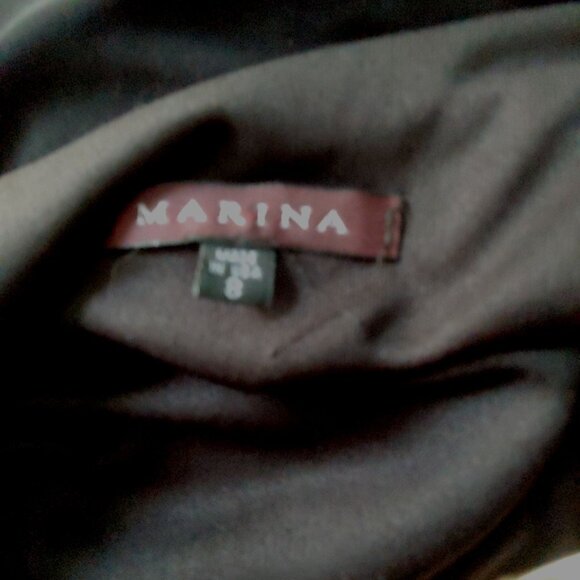 Marina Black Goth Lace Sequin Slip Dress Stretch Y2k Date Event Dress 8 - Picture 13 of 13